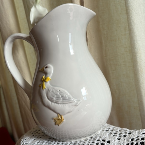 Vintage Geese Otagiri Japan Pottery Pitcher Vase Country goose - Picture 4 of 6